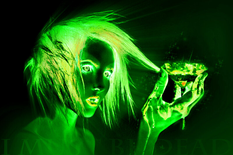 woman with glowing green gem