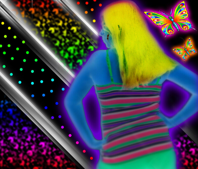 Woman with Glowing Hair — Yellow