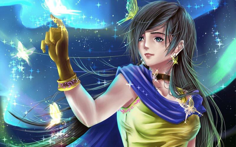 Woman with Glowing Hand — Blue, Magical
