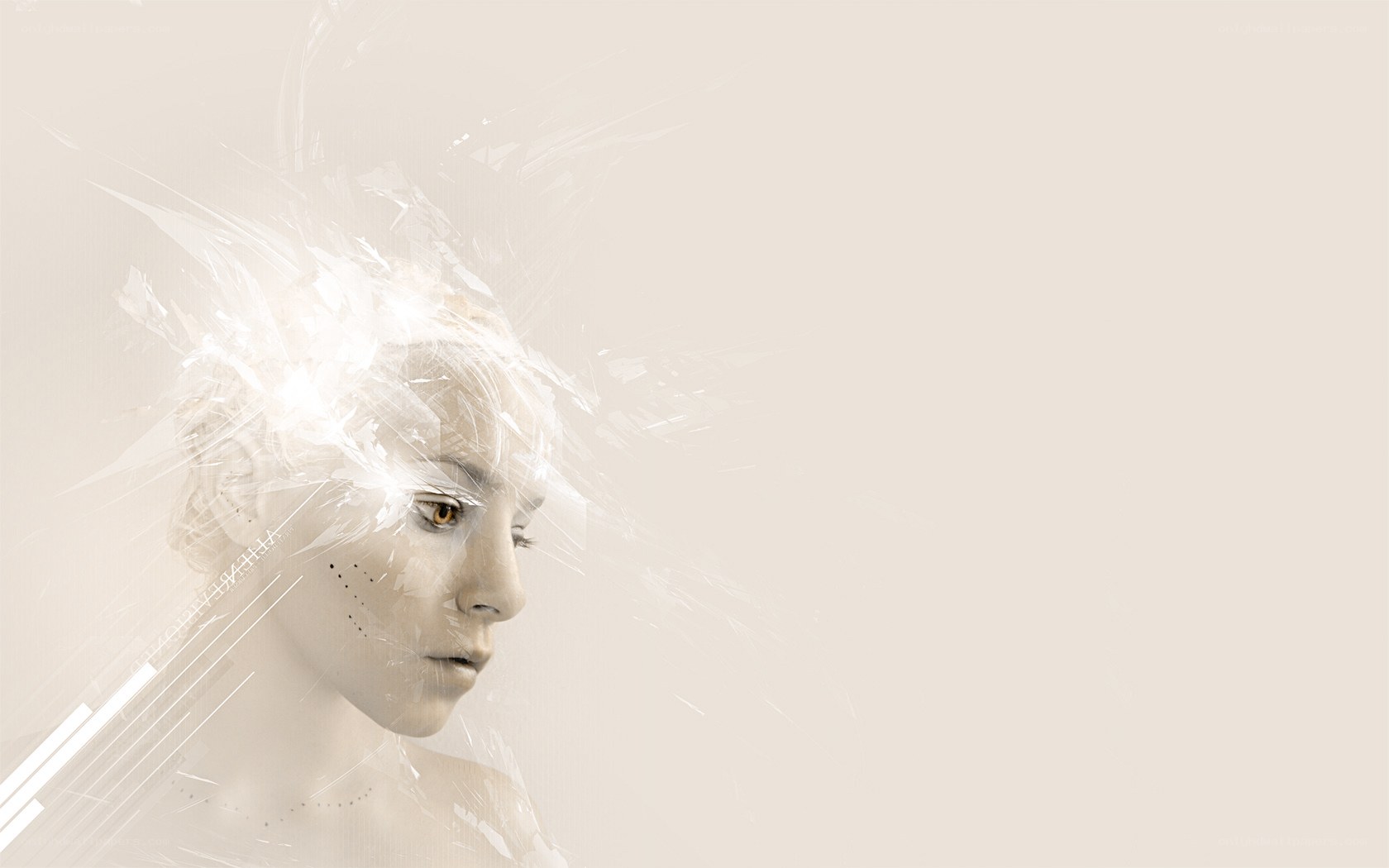 woman with glowing head