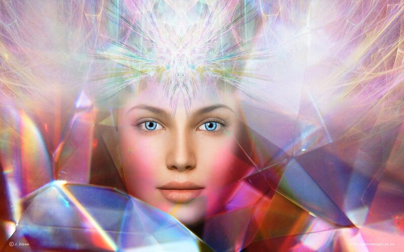 Woman with Glowing Head — Pink