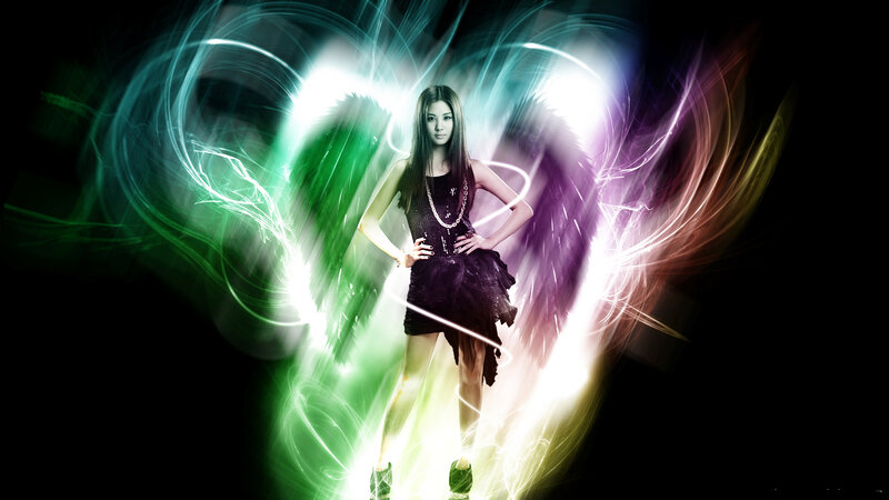 woman with glowing light effects