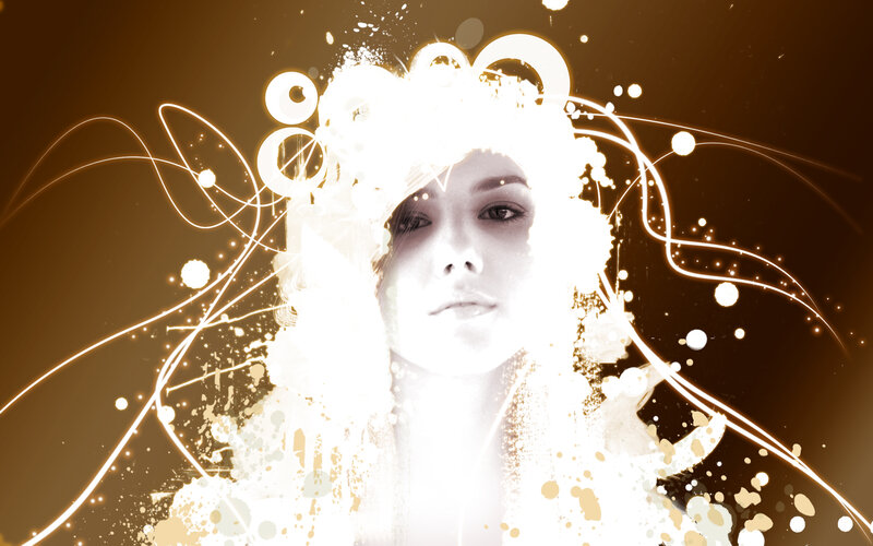 woman with glowing light effects