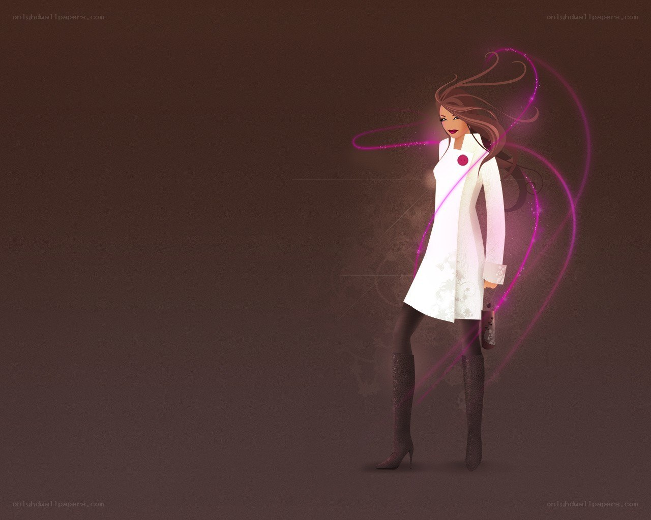 woman with glowing lines