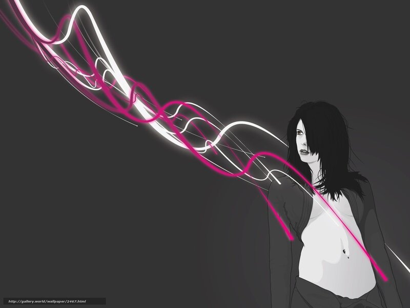 woman with glowing lines