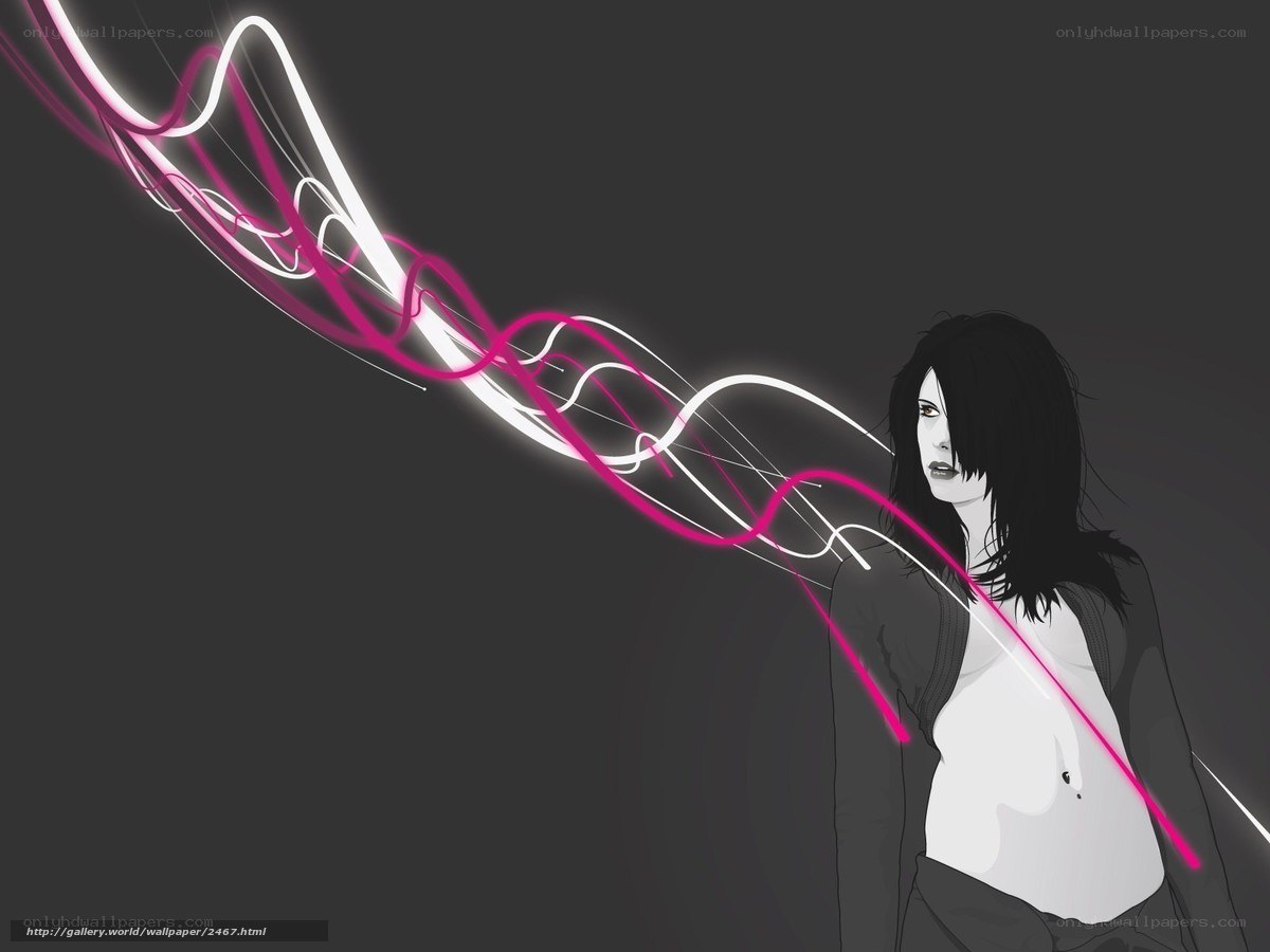 woman with glowing lines