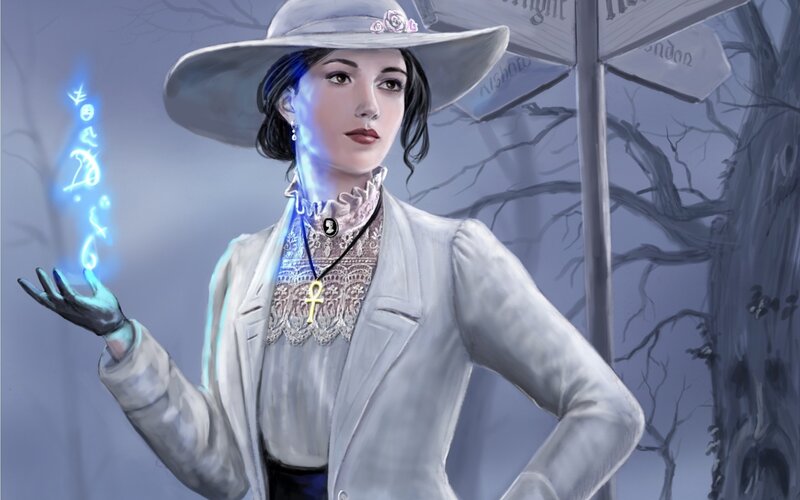 Woman with Glowing Magic — White