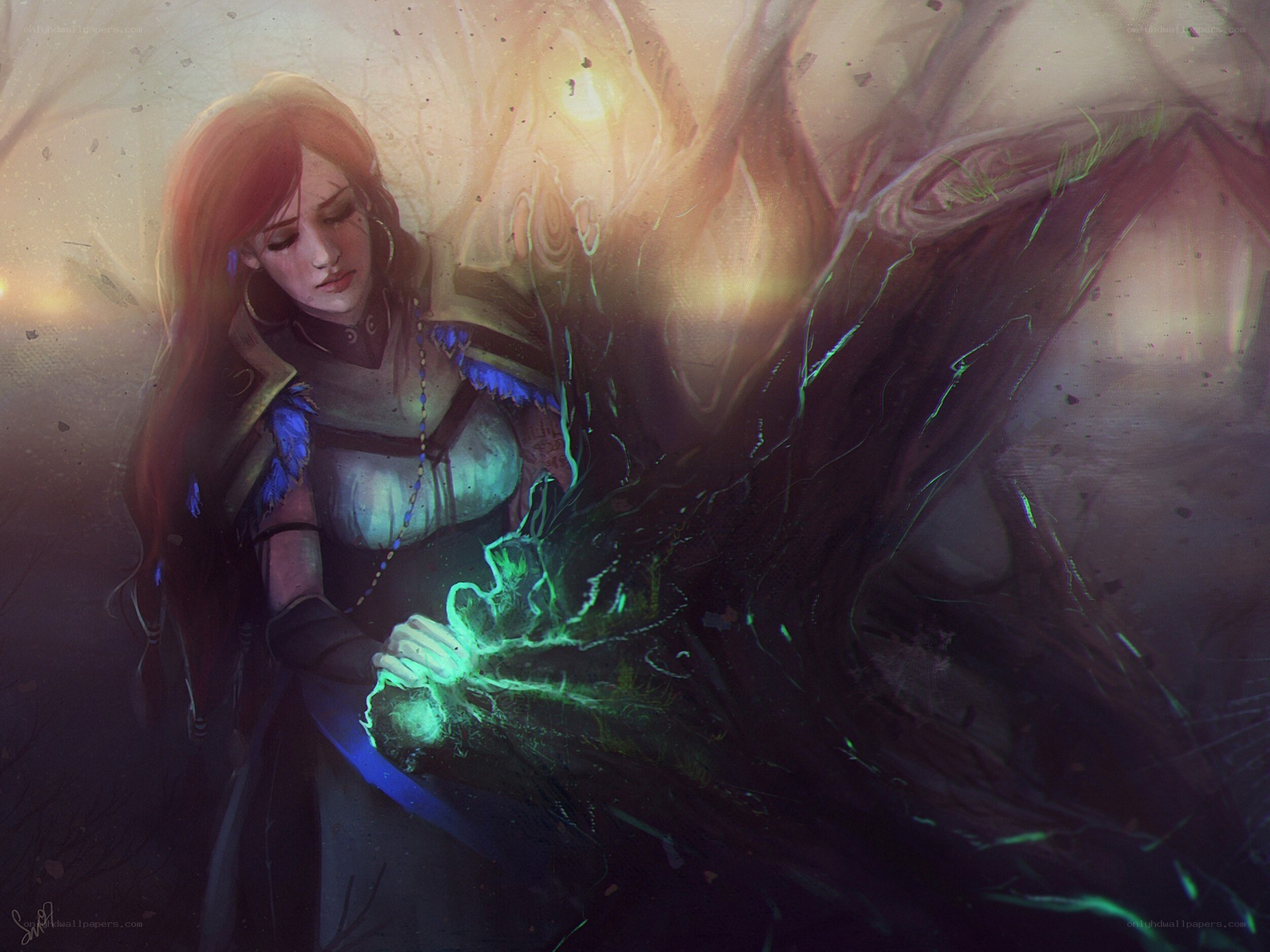 woman with glowing magic
