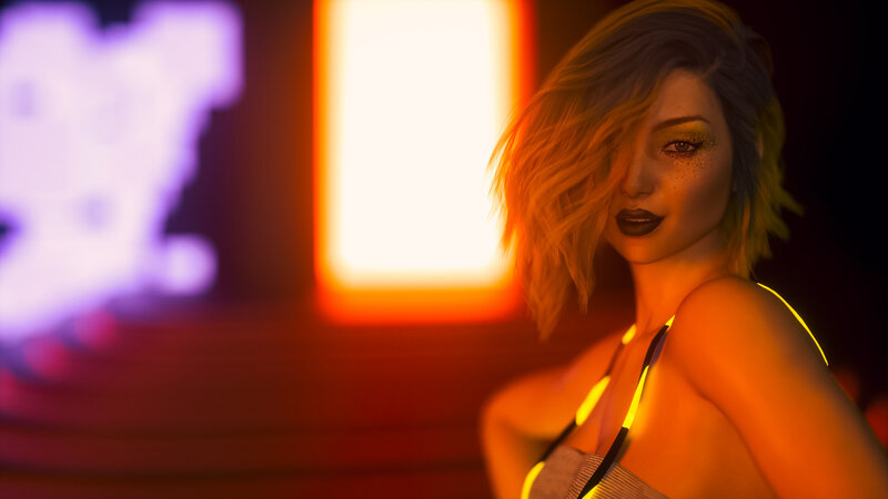 Woman with Glowing Makeup — Orange