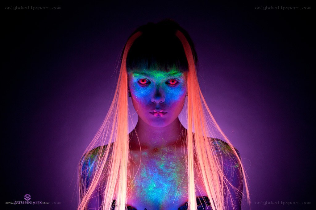 woman with glowing makeup