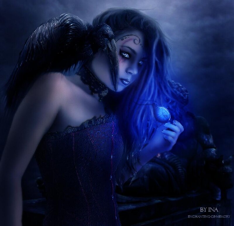 woman with glowing orb