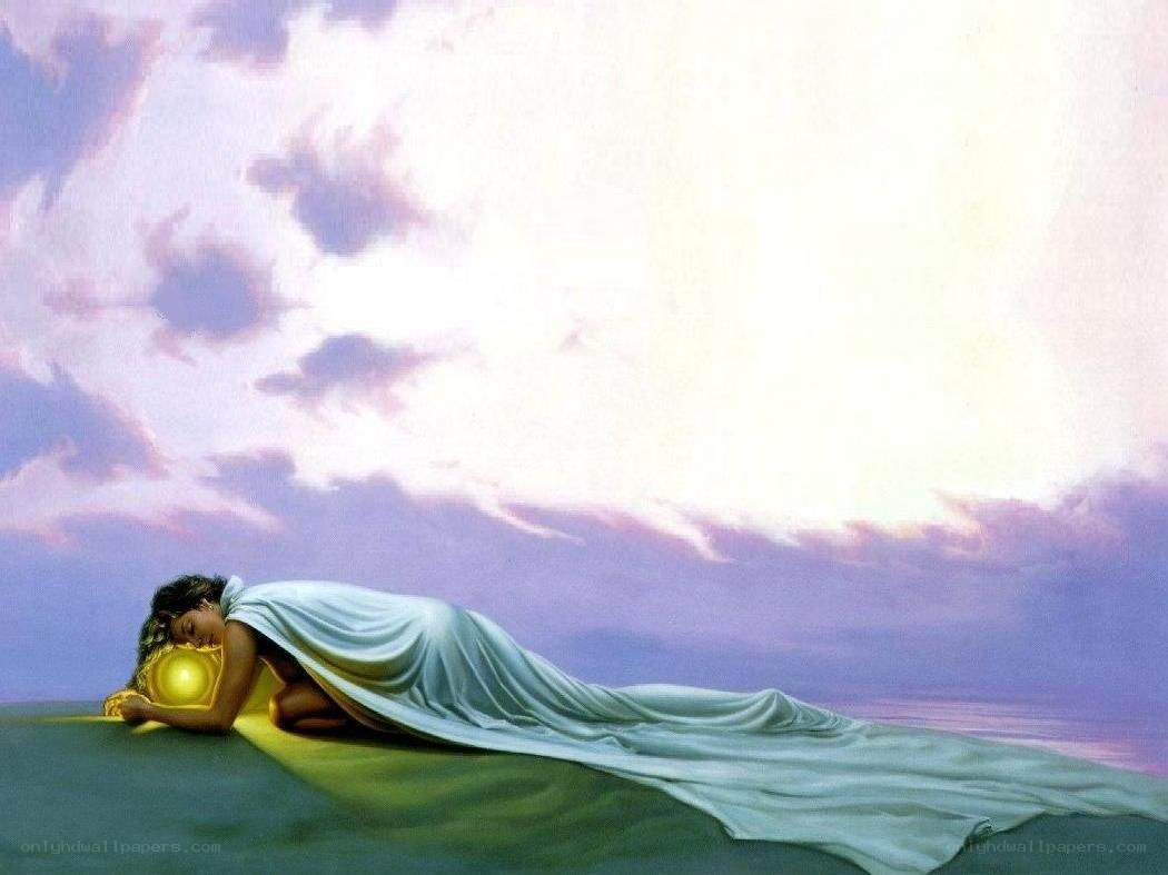 woman with glowing orb