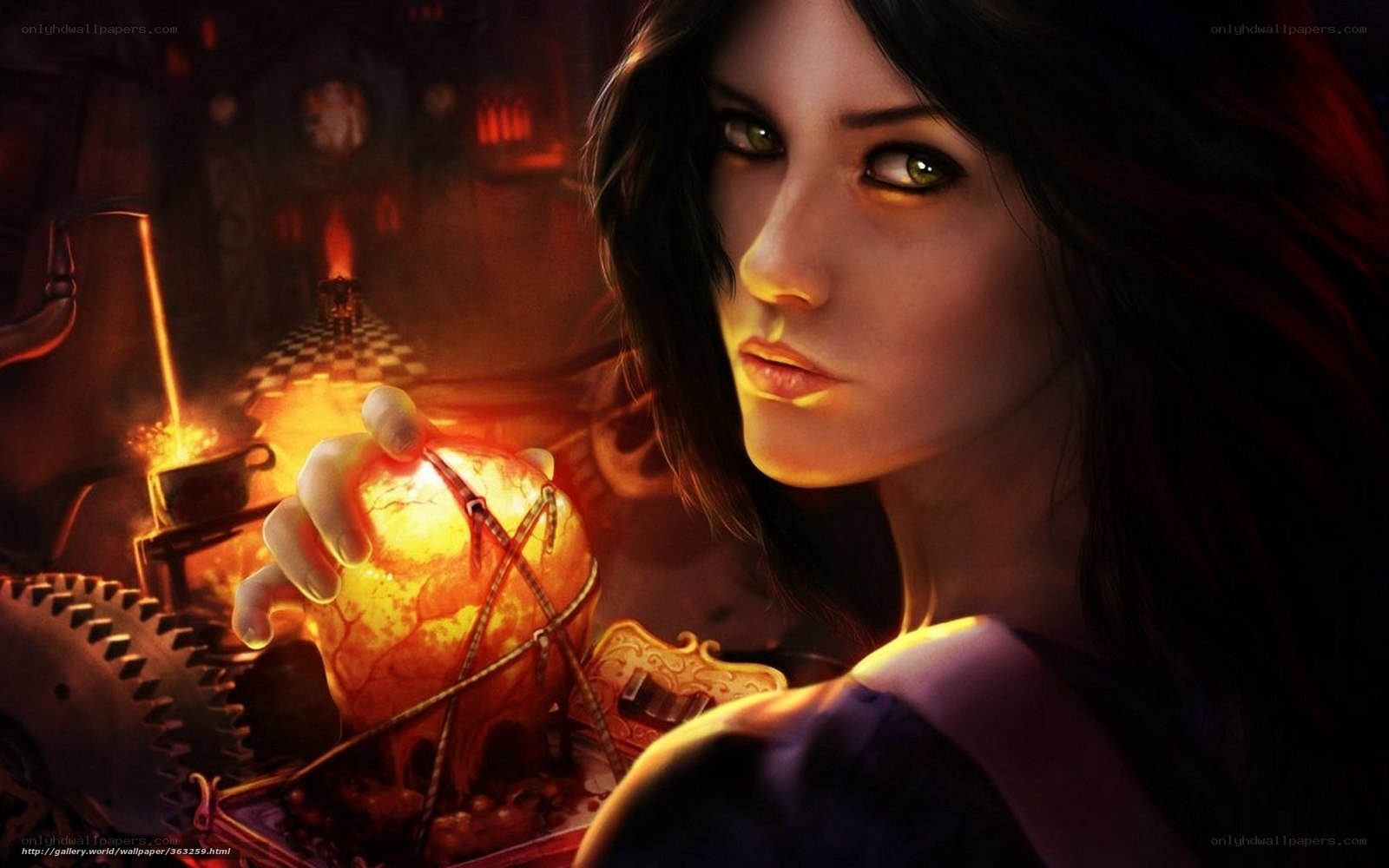 woman with glowing orb