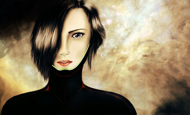 woman with glowing outline