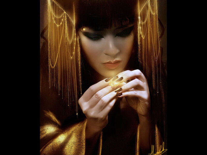 Woman with Glowing Ring
