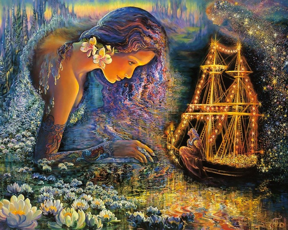 woman with glowing ship
