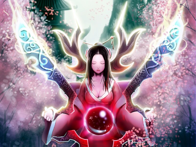Woman with Glowing Swords