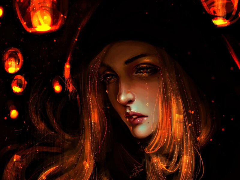Woman with Glowing Tears