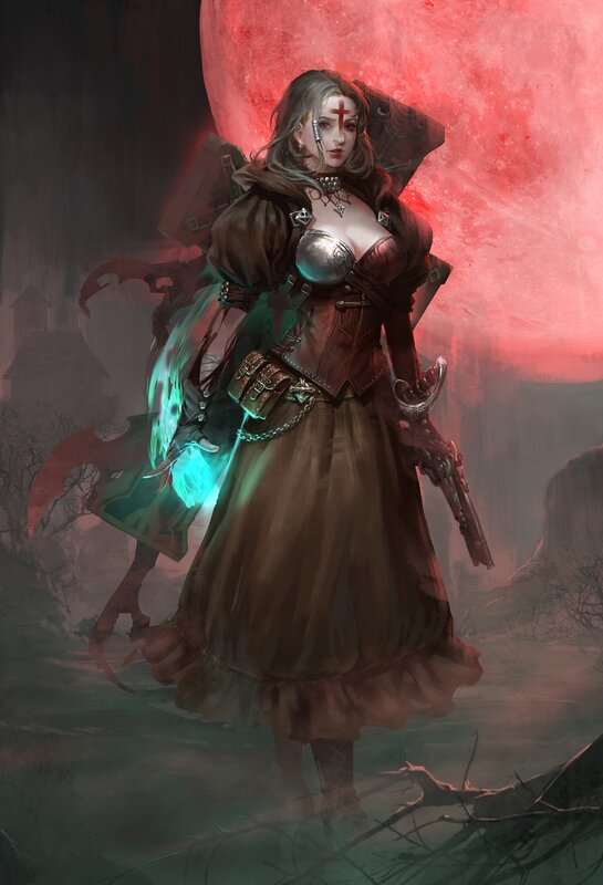 Woman with Glowing Weapon