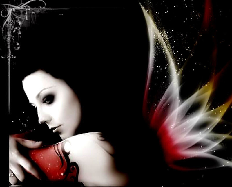woman with glowing wings
