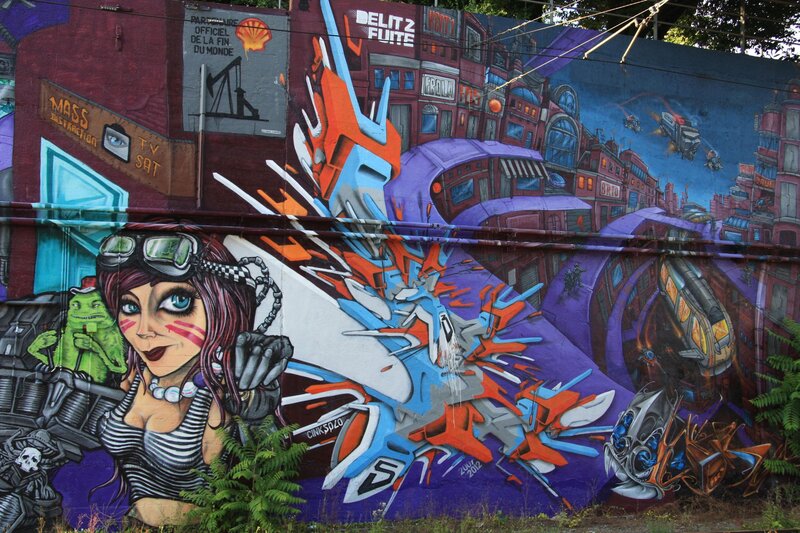 Woman with Goggles — Purple, Dramatic, Afternoon
