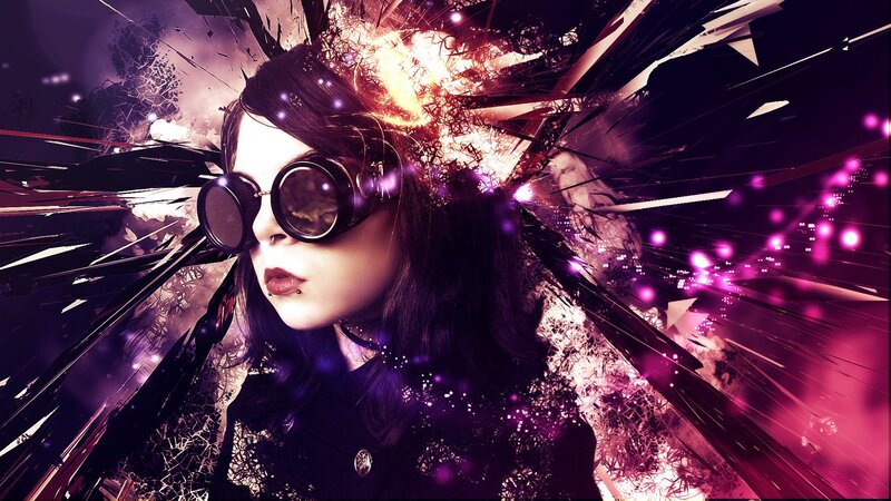 Woman with Goggles — Purple, Dramatic