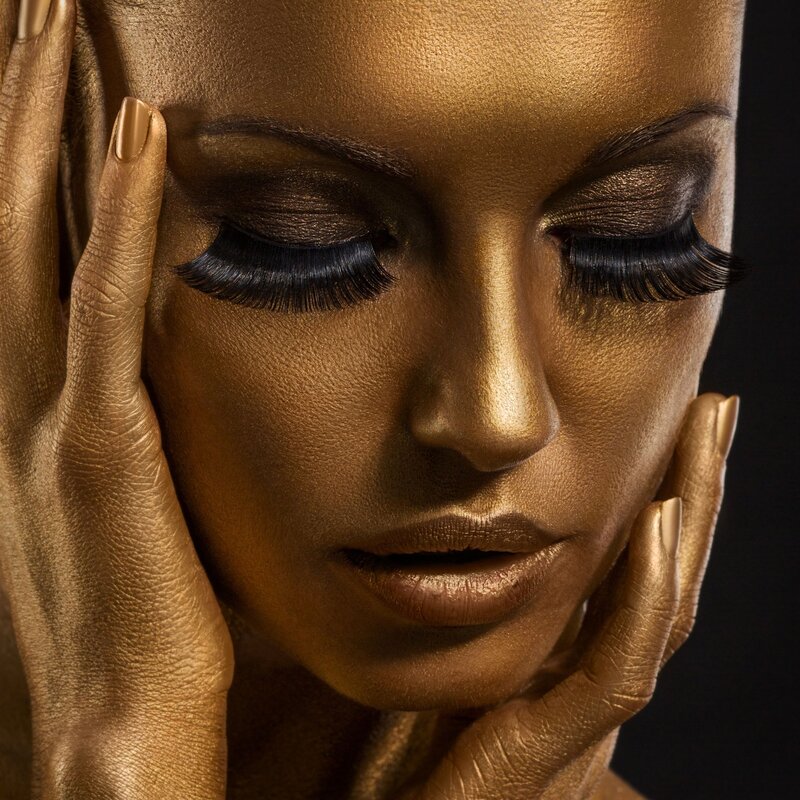 Woman with Gold Body Paint — Dramatic