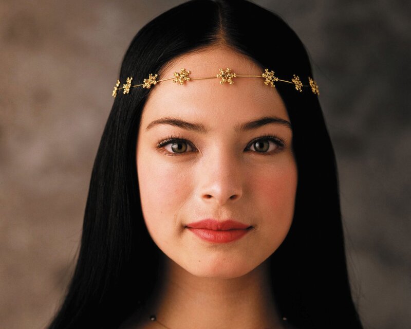 woman with gold headband