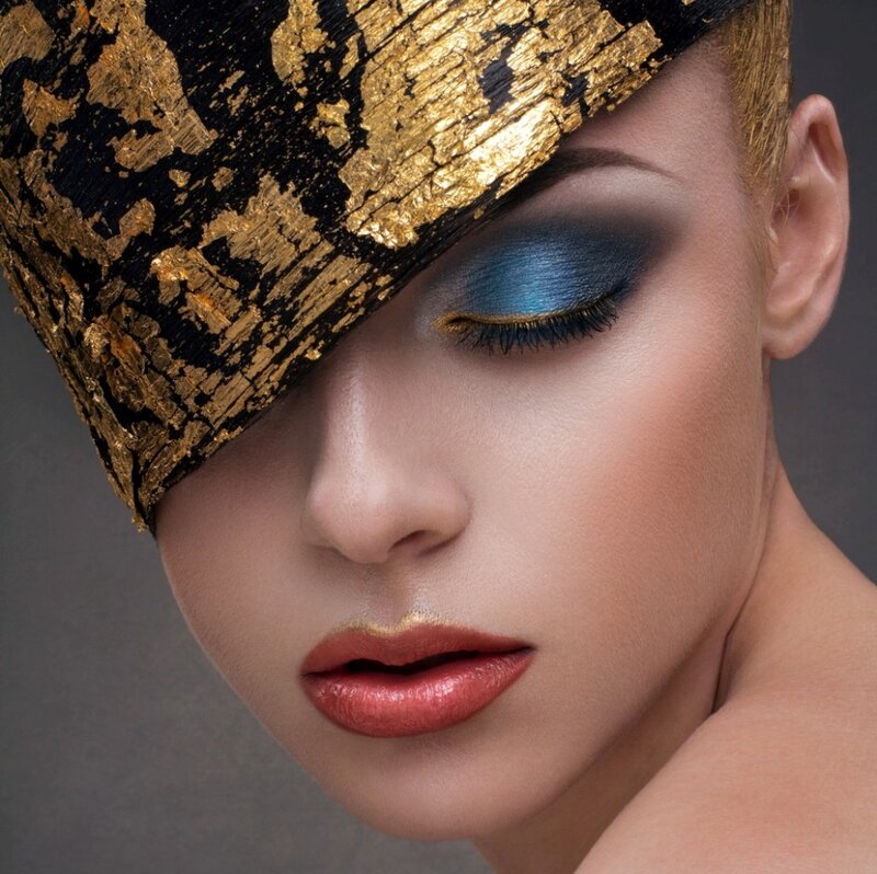 Woman with Gold Headpiece — Dramatic