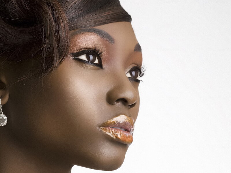 Woman with Gold Lipstick