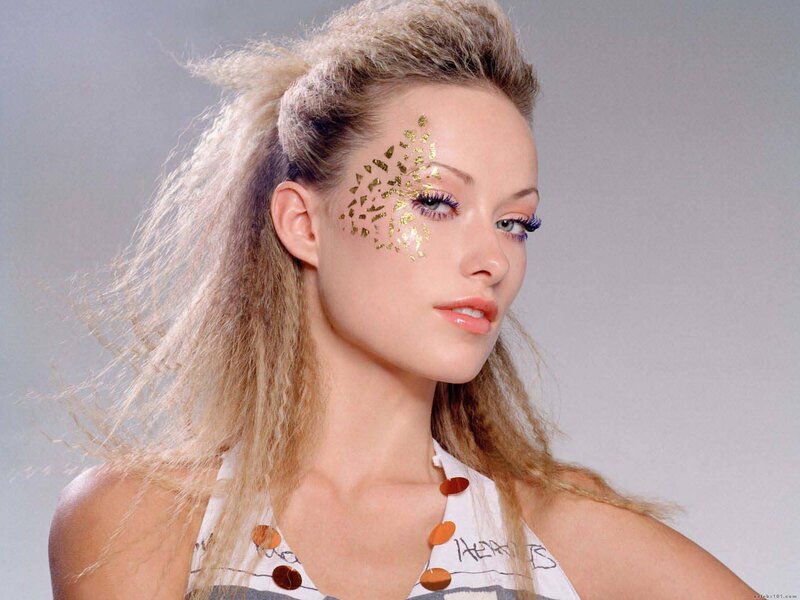 Woman with Gold Makeup — White