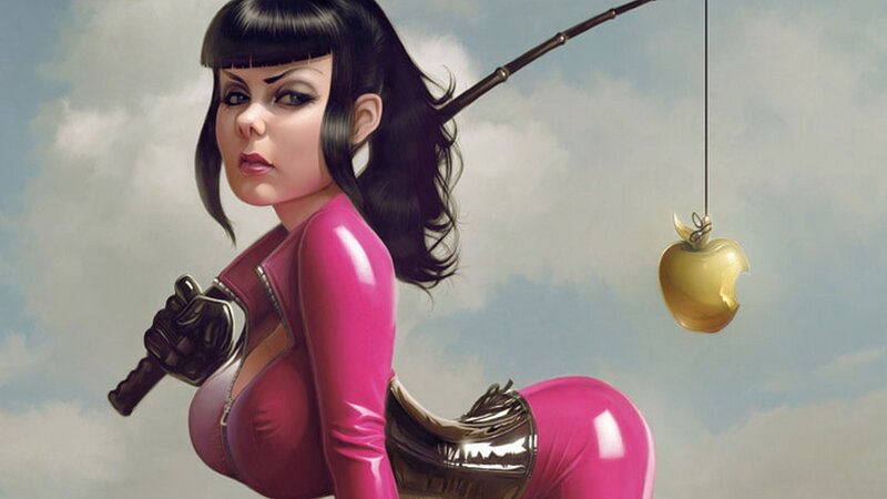 woman with golden apple