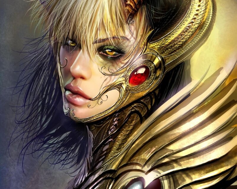 Woman with Golden Armor