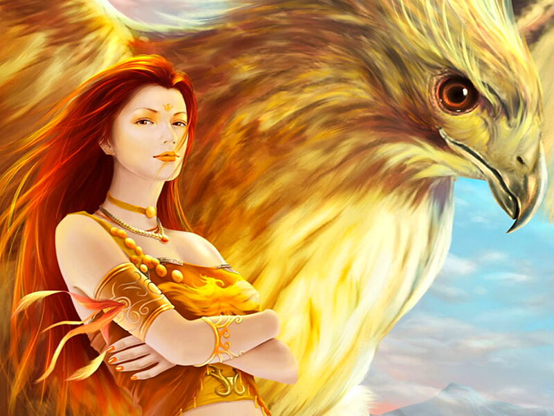 Woman with Golden Bird — Gold