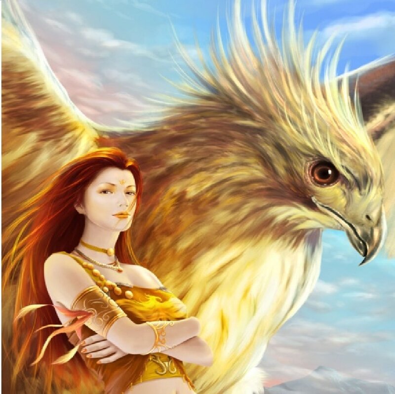 Woman with Golden Bird