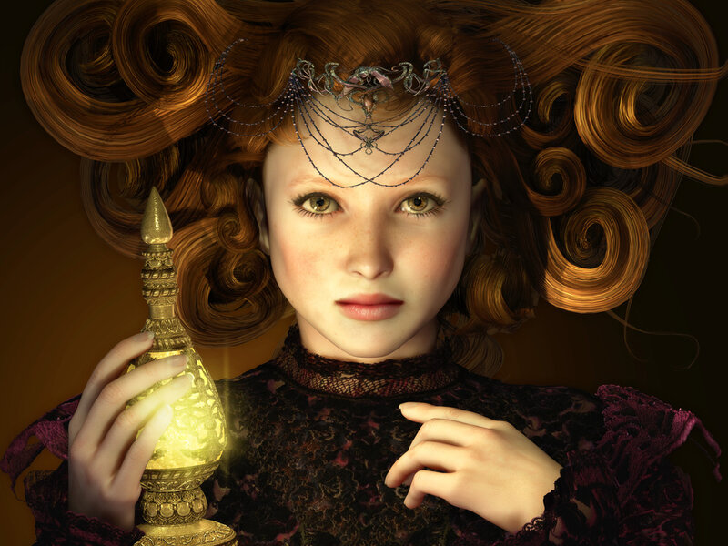 Woman with Golden Bottle — Brown