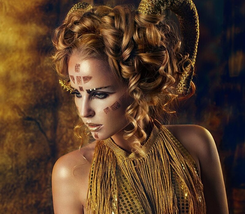 Woman with Golden Costume