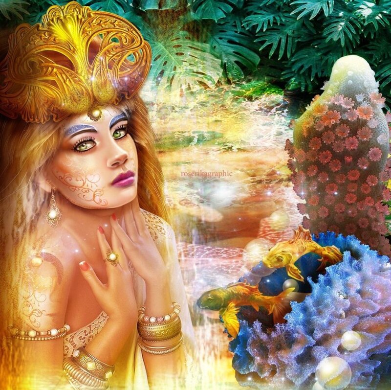 Woman with Golden Crown — Gold, Fantasy