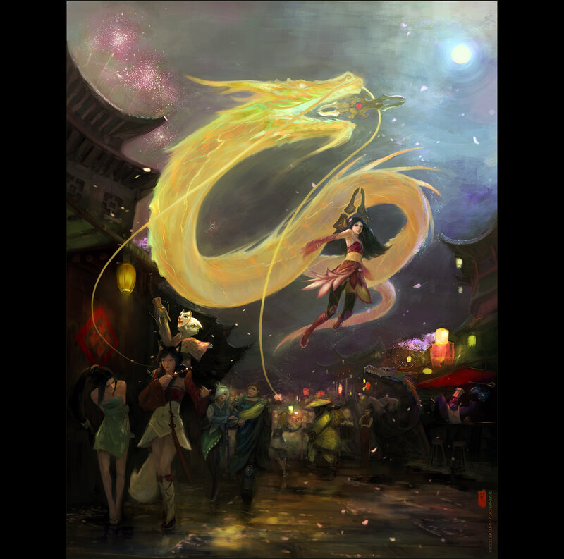 Woman with Golden Dragon — Yellow
