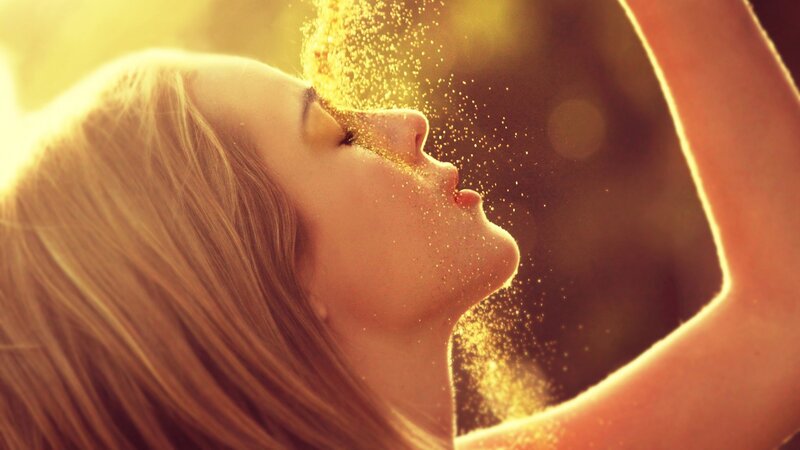 woman with golden dust