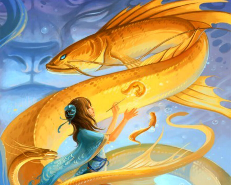 Woman with Golden Eel