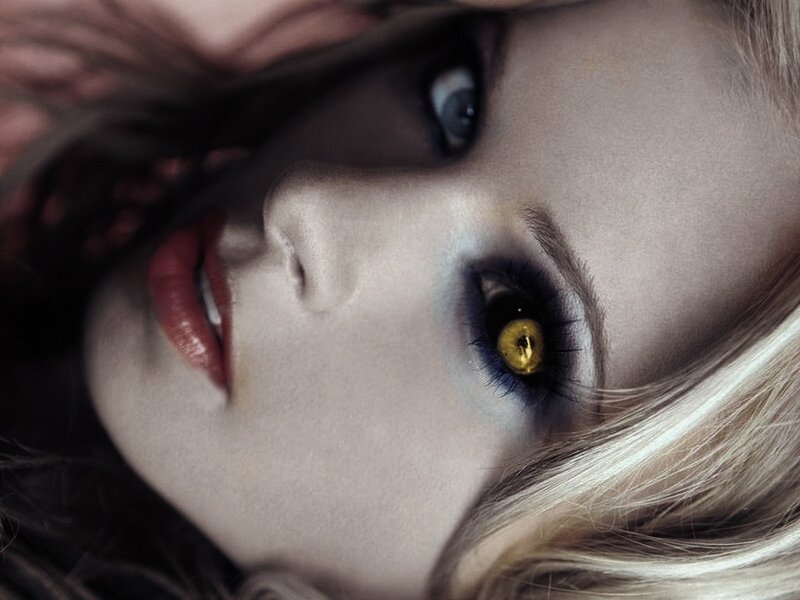 woman with golden eyes