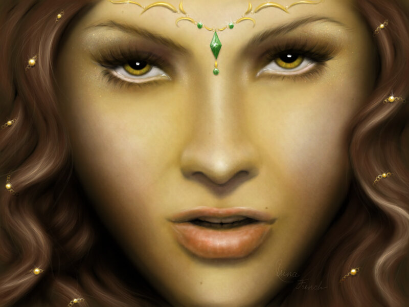 Woman with Golden Eyes — Brown