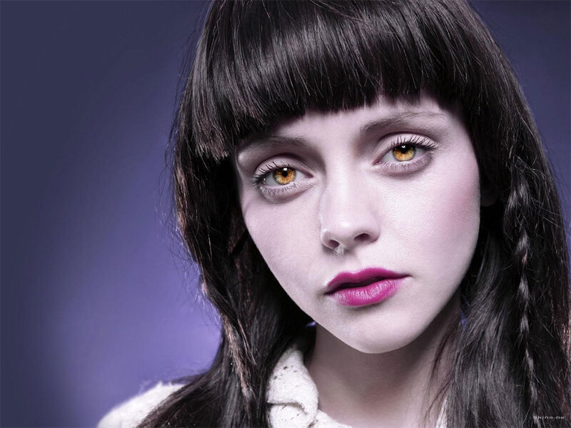 woman with golden eyes