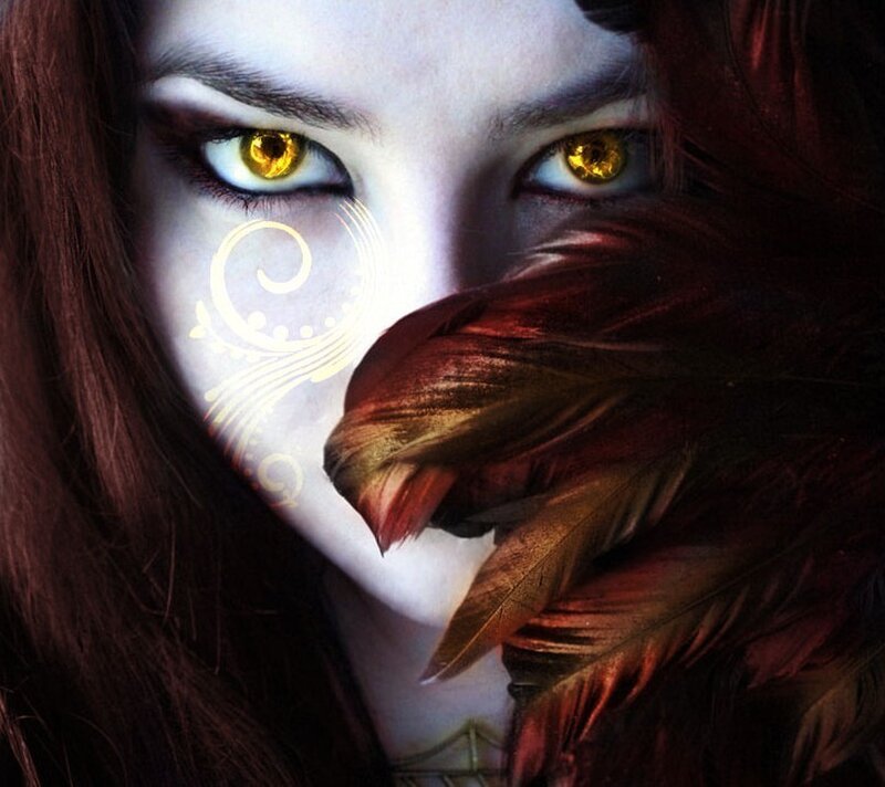 Woman with Golden Eyes — White