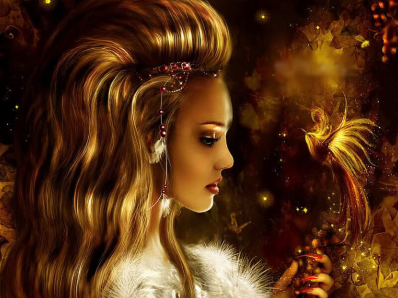 Woman with Golden Hair — Gold, Mystical
