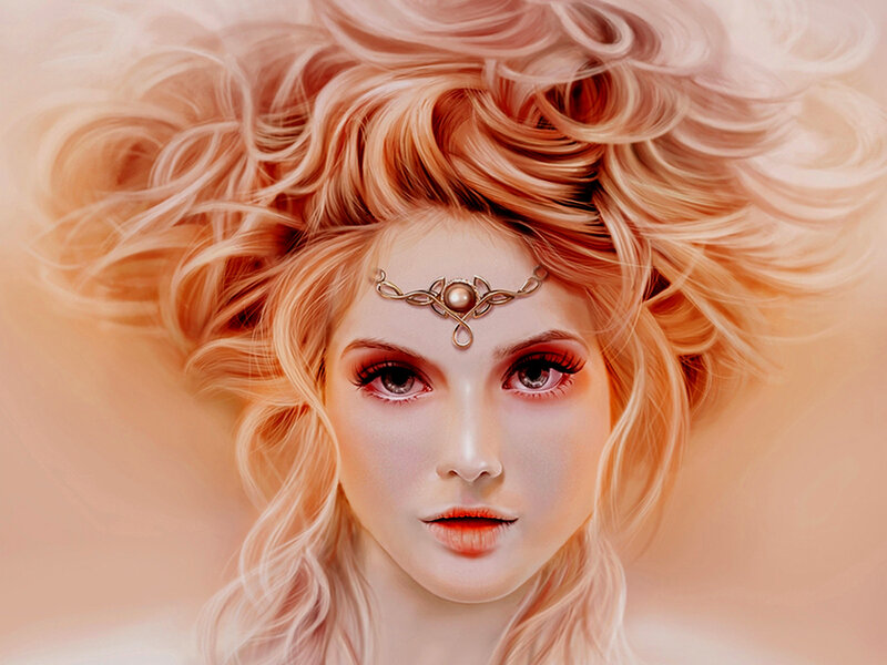 Woman with Golden Hair — Gold, Serene