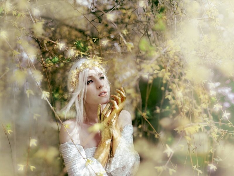 Woman with Golden Hands
