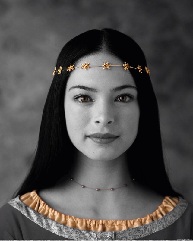 woman with golden headband