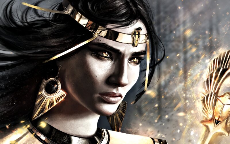 Woman with Golden Headband — Black